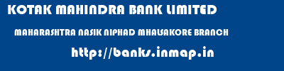 KOTAK MAHINDRA BANK LIMITED  MAHARASHTRA NASIK NIPHAD MHALSAKORE BRANCH  banks information 